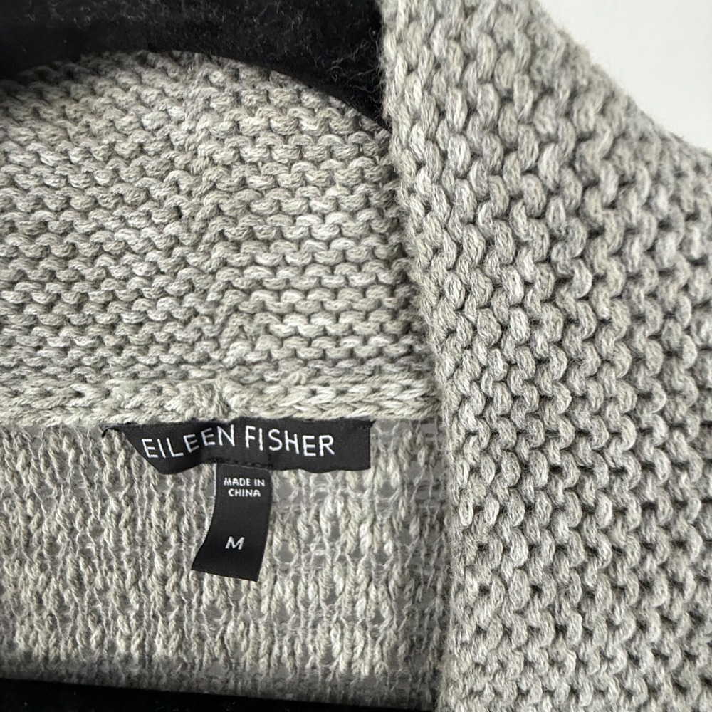 Eileen Fisher Grey Knit Cardigan‎ Size Medium - Picture 4 of 6